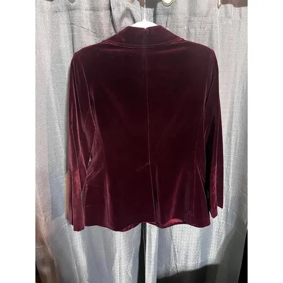 Vintage burgundy velvet Blazer - Picture 6 of 6